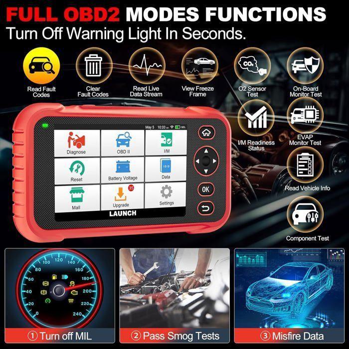 OBD2 Diagnostic Tool - LAUNCH - CRP129X Plus 3.0 - 5" HD Screen - Android 8.1 - 32G RAM