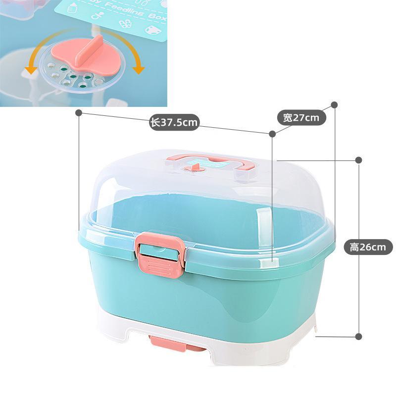 Baby Bottle Storage Box Large Capacity Dustproof Clear Lid Portable Handle For New Parents Daily Use