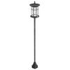 Solar Garden Lamp Post 184cm Tall with Cold White LED Light and IP44, Black