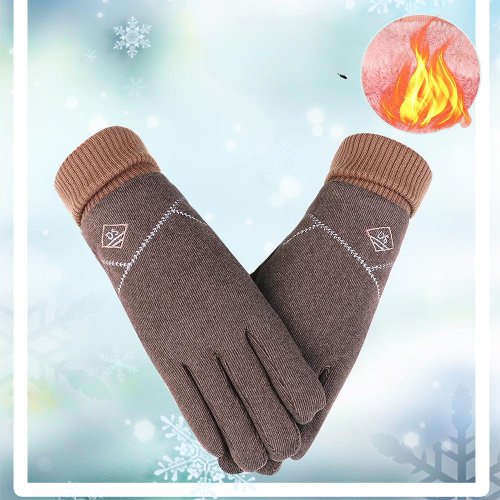 Warm Gloves for Women German Velvet Outdoor Sports Cycling Plus Velvet Thickened Windproof Winter Men Touch Screen Winter Gloves