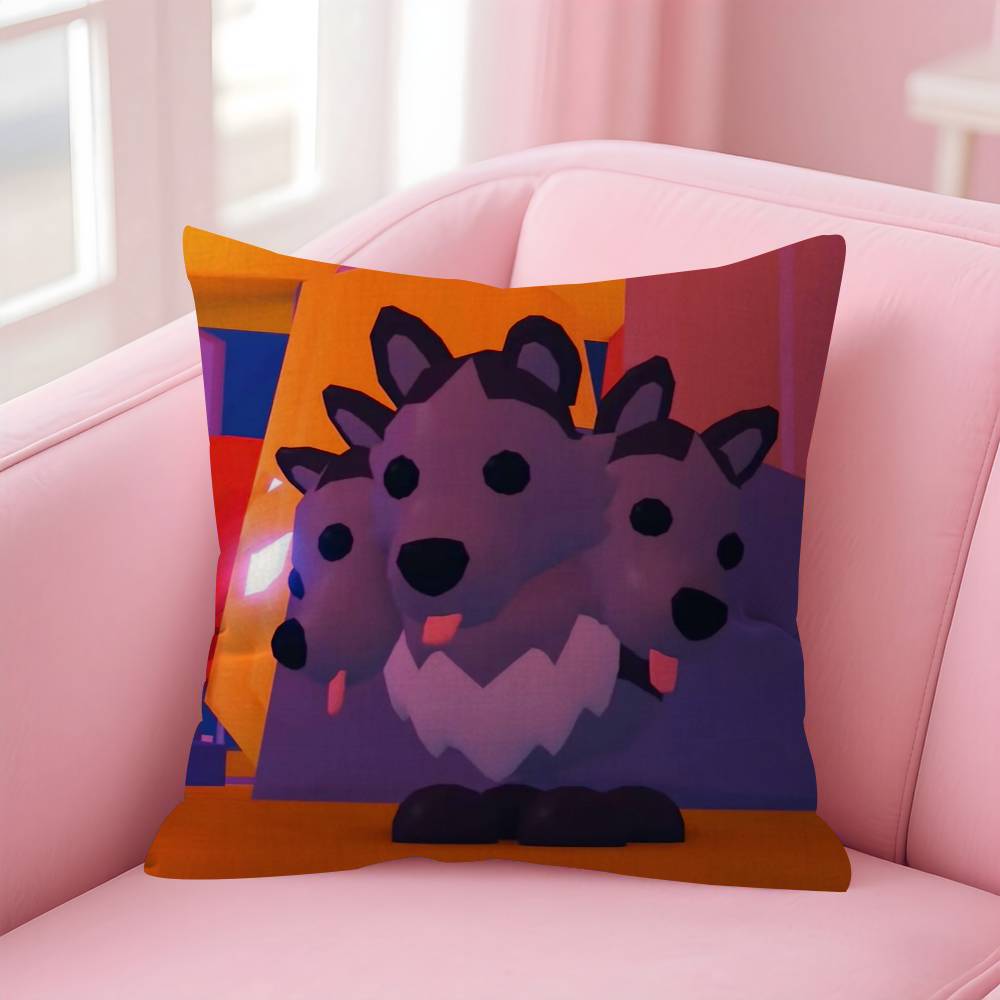 AAdopts Me Game Custom Cushion Cover Car Throw Pillow Case For Sofa Car Christmas Gift