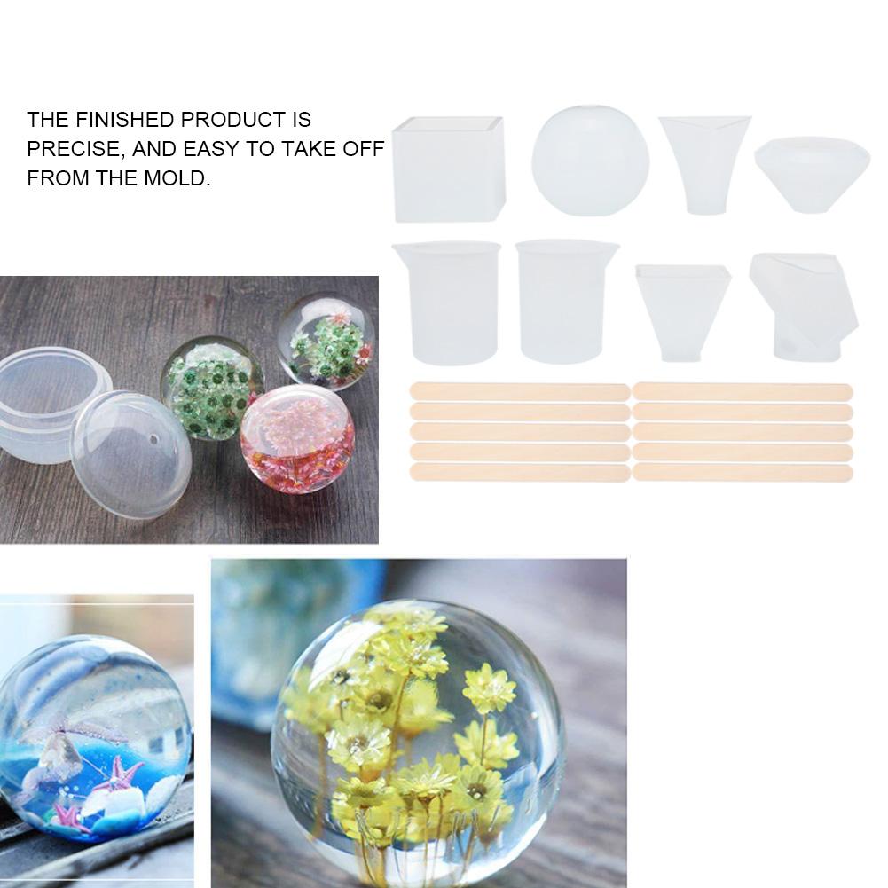 18Pcs Epoxy Resin Silicone Mold Measuring Cup Set DIY Jewelry Making Tool Accessory