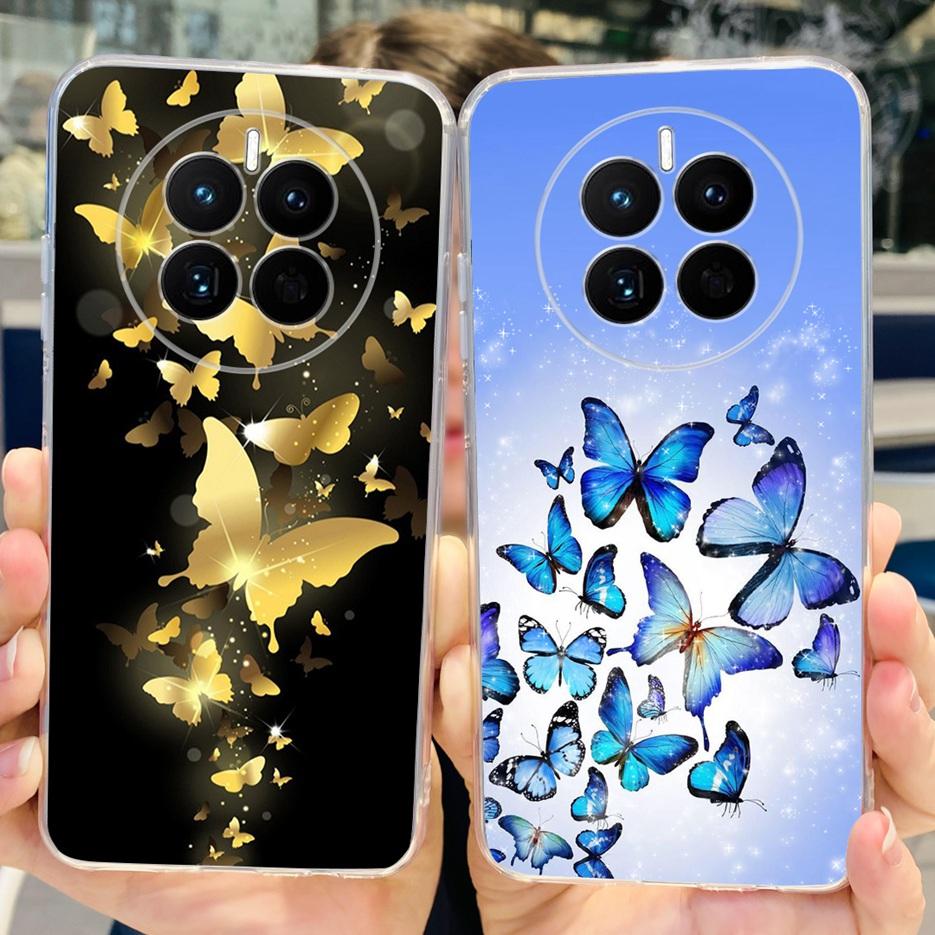 For Huawei Mate 50 Pro Case Stylish Butterfly Flowers Soft Slim Fundas Phone Case For Huawei Mate 50 Mate50 Pro Back Cover Coque