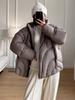 Women's Long Sleeve Coat Stand Collar Casual Loose Fit Down Jacket Winter Warm Puffer Jacket