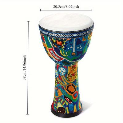 FF Brasar 8-tums Traditionell Afrikansk Djembe - Getsskinn Handtrumma för Nybörjare, Percussionscirkelinstrument