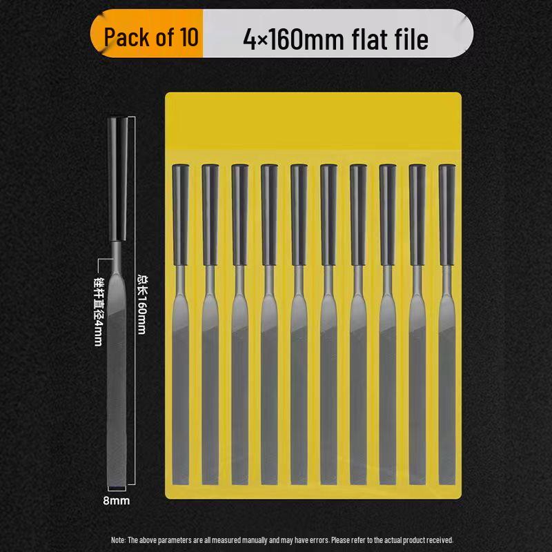 Mini Assorted Steel File Set: Triangular & Flat Files for Metal & Wood Grinding