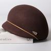 Wool cap women's autumn and winter retro woolen felt hat fashionable foreign style versatile equestrian hat simple hat