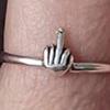 Finger Ring New Trend Hip Hop Punk Polished Slim Gift Minimalist Funny Middle Finger Men Women Ring Fashion Jewelry