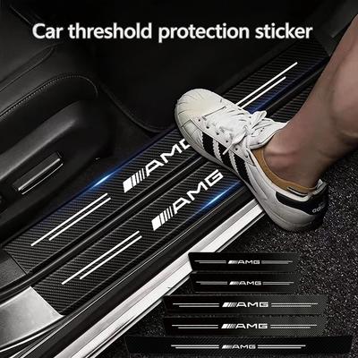 5Pcs High Quality Carbon Fiber Car Door Sill Protector Sticker For Mercedes Benz AMG W203 W205 W206 W211 W220 W212 W201 Brabus