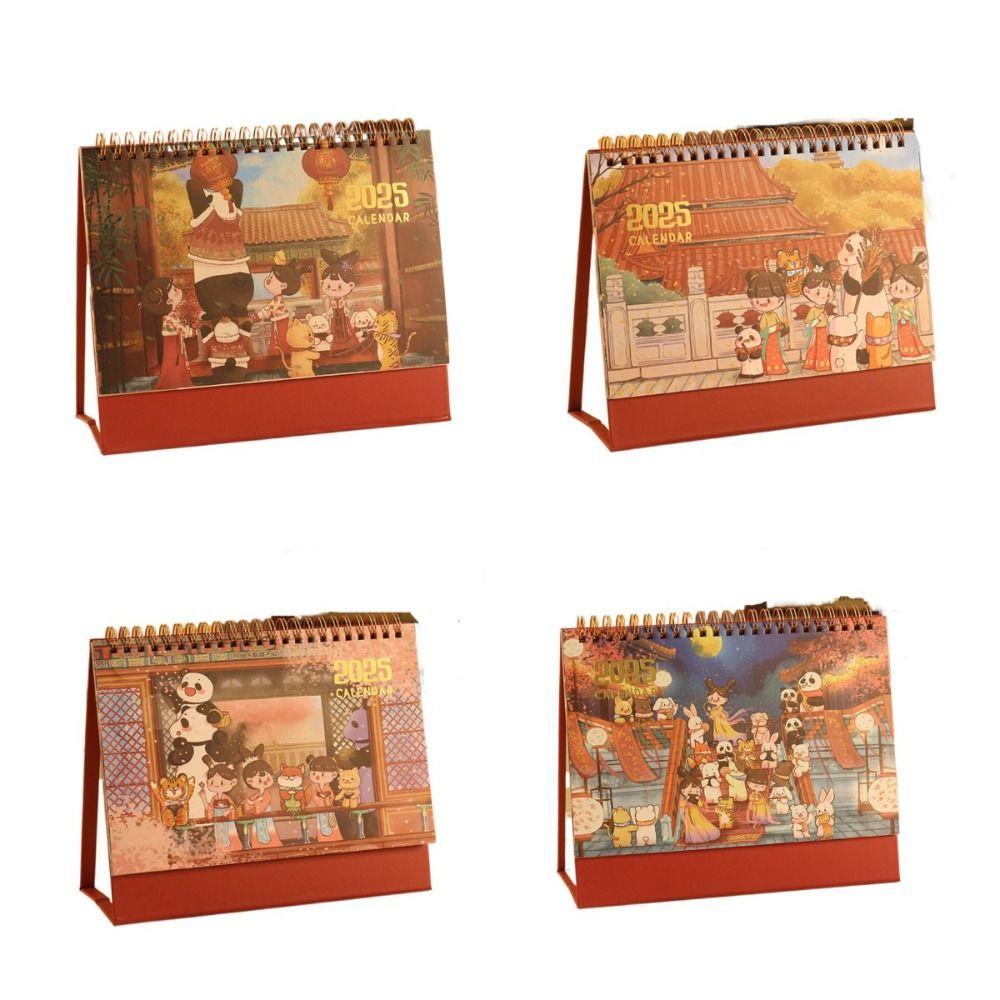 Ancient Style Standing Flip Calendar Daily Monthly Desktop Monthly Calendar  Dekstop  Decor