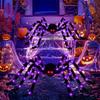 Halloween Big Light Up Spider Scary Hairy LED Spider with Bendable Legs for Indoor Outdoor Halloween Yard Home House Decor