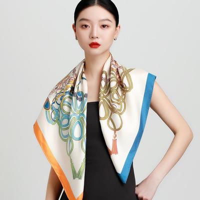 Handmade Curling New 100% Mulberry Silk Double Sided Two Tone Shawl Women's Versatile Silk Scarf and Headscarf