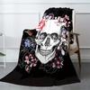 White Skull Blanket Soft Warm Throw Blanket Nap Blanket For Couch Sofa Office Bed Camping Travel Multipurpose Gift Blanket For All Season