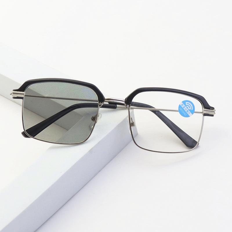 Half-Frame Eyebrow Glasses, The Same Metal Large-Frame Anti-Blue Light Glasses Frame For Men And Women, Can Be Equipped With Myopia Reading Glasses