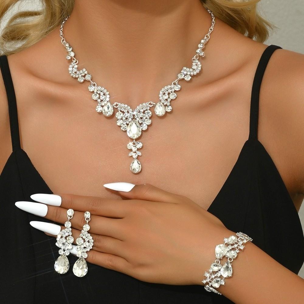 2PCS/3PCS/SET Sparkling Bridal Jewelry Sets Temperament Crystal Jewelry Sets  Holiday Gift
