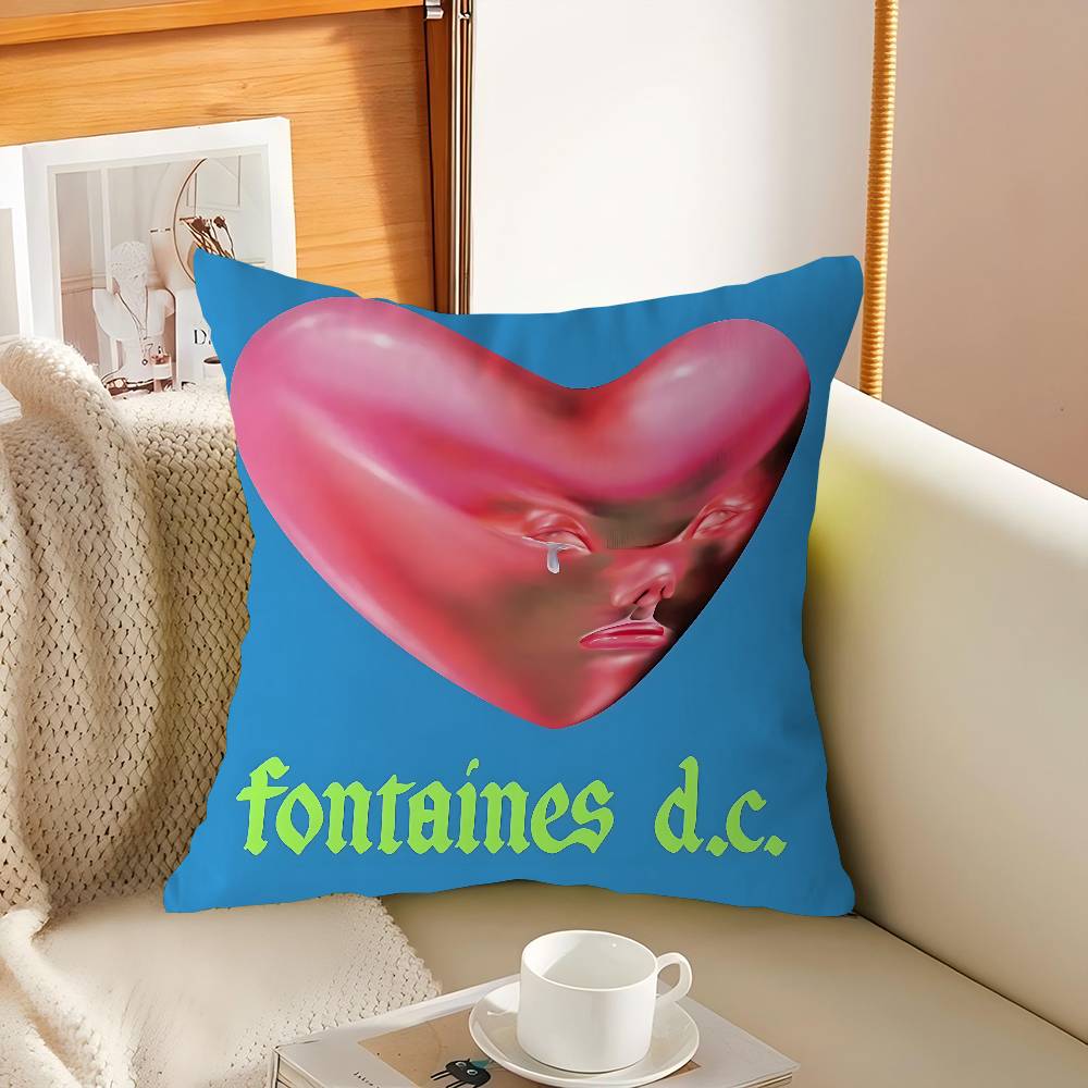 Fontaines D.C Pillow Covers Cartoon Sofa Decorative Home Double-sided Printing Short Plush Cute Cushion Cover