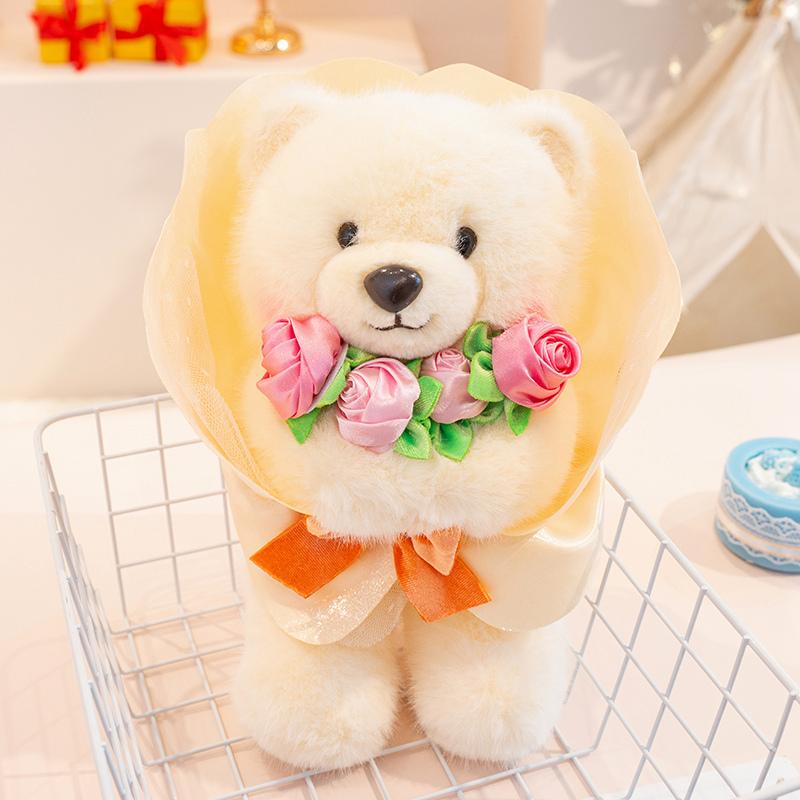 

Valentine s Day Bouquet Cute Rabbit Bear Panda Rose Flowers Soft Material Stuffed Plushies Dolls Valentine s Day Gifts Ideal For Girls Wedding