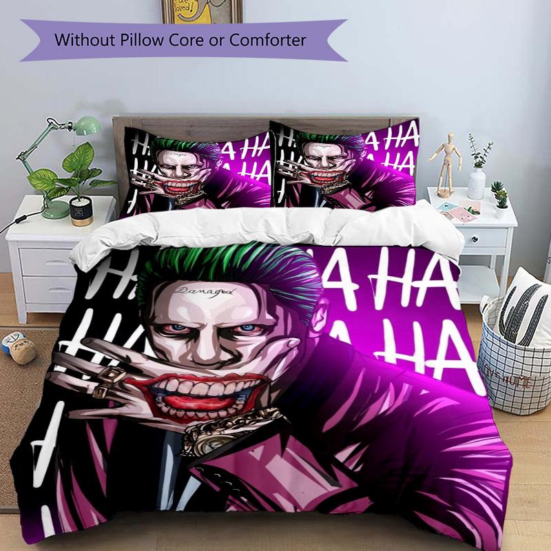 Joker'S Mania Print 3Pcs Bedding Setduvet Cover With 2 Bedropillowcase Home Birthday Gift