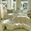 Washed Cotton Duvet Cover Set Quilt Set Ins Nordic Minimalist Style Grey Strip Bed Set Home Textile Bedding Set Bed Sheets 2025