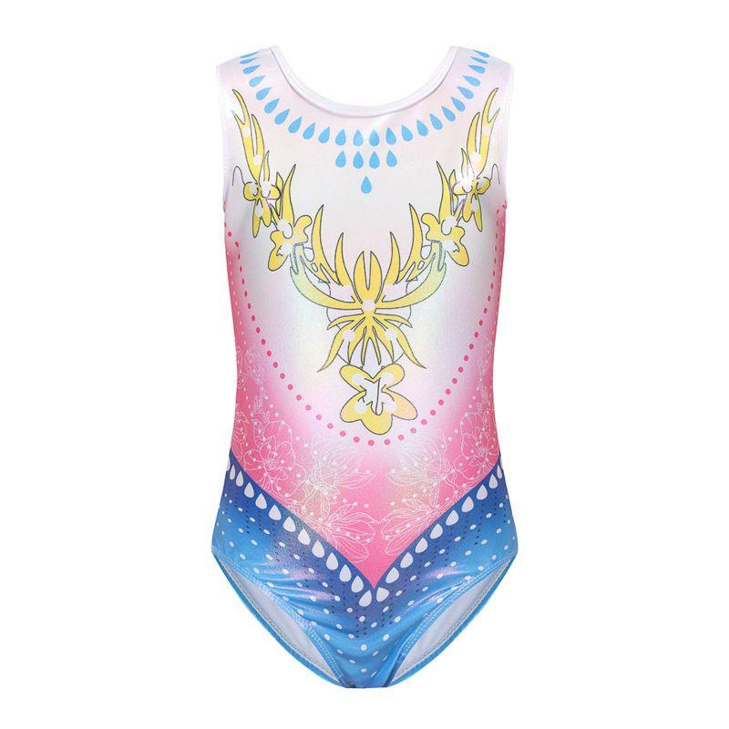 

5-12 лет дети девочки гимнастическая форма без рукавов/длинные рукава треугольный боди танцевальная одежда для выступлений 10