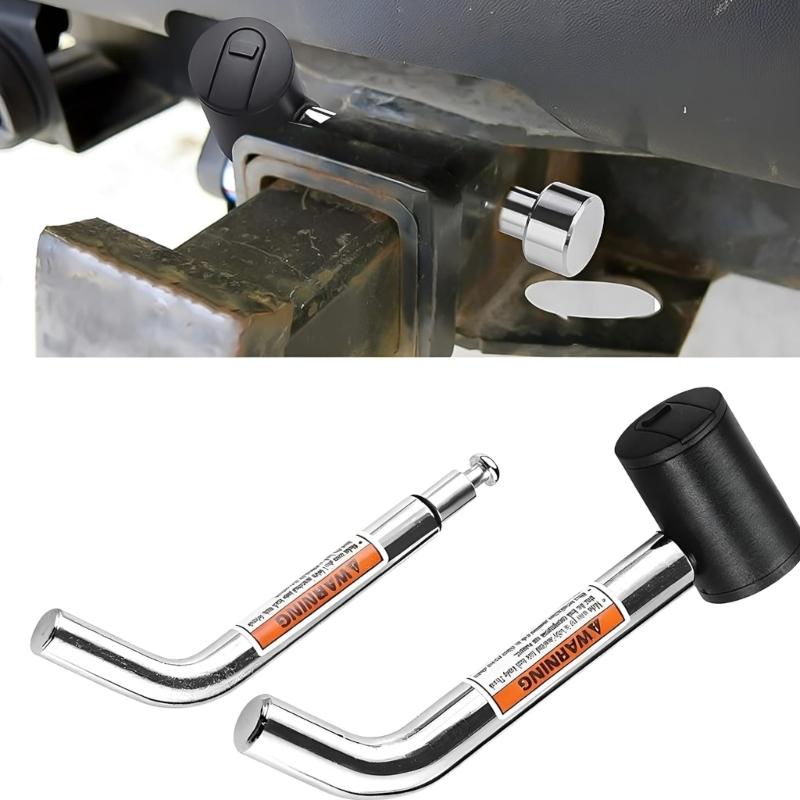 Heavy Duty 5/8 And 1/2 Inch Trailer Hitch Receiver Lock With 360 Degree Rotating Lock Head For Trucks Motorhome Campers