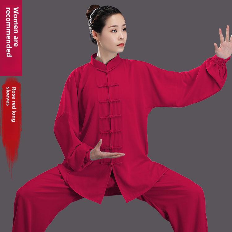 

Бавовняно-шовковий костюм для тай-чи для жінок та чоловіків - Весняно-літній одяг для виступів у бойових мистецтвах Large