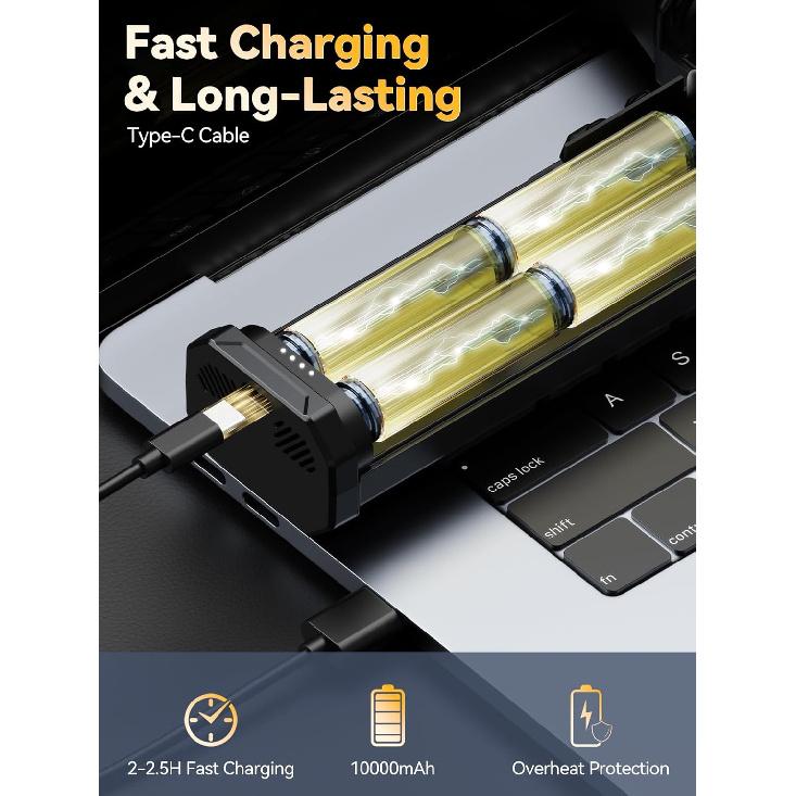 Electric Air Duster, 300000RPM 4-Gear Adjustable Compressed Air Duster with Light, Rechargeable Brushless Motor Air Blower for Keyboard, PC, Car, and