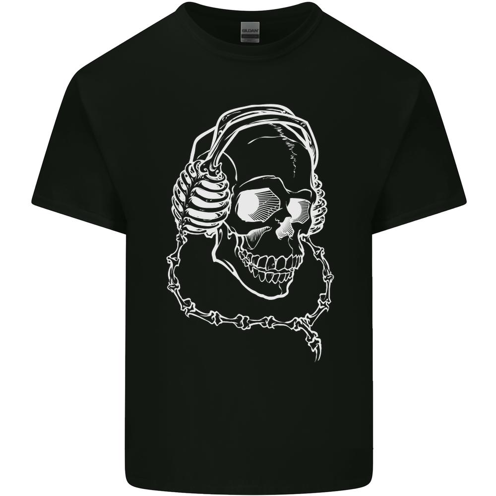 Music A Skull Wearing Headphones Kids T-shirt Childrens S