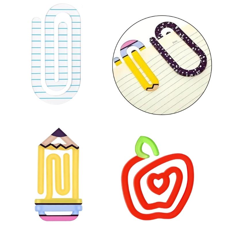 Acrylic Paper Clips,Reusable Heat Printed Transparent Bookmarks Clip For Document Organization Reading Accessories