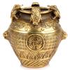 Square Creative Ornament, Treasure Basin Decoration, Bronze Golden Toad Jar, Home Decor Brass