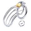 BDSM Sex Toys Men Stainless Steel Metal Urethra Chastity Lock Penis Bondage Adult Chastity Cage Cock Restriction Abstainer Toy