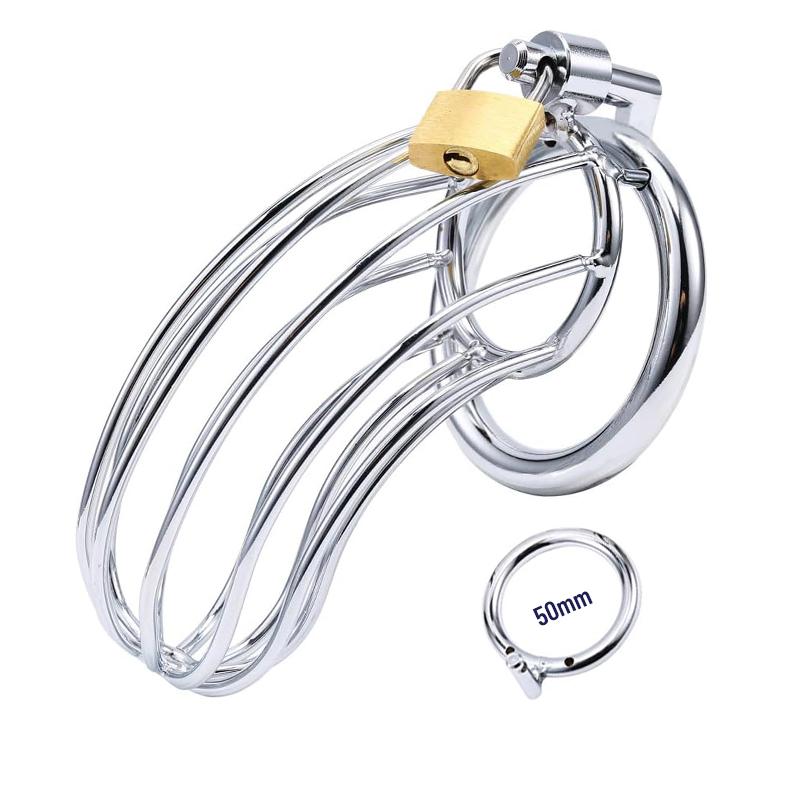 BDSM Sex Toys Men Stainless Steel Metal Urethra Chastity Lock Penis Bondage Adult Chastity Cage Cock Restriction Abstainer Toy