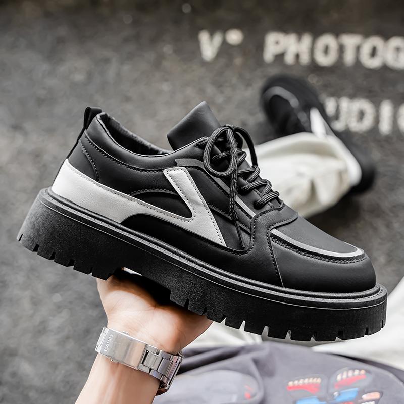 2025 Neue Bequeme und Nischendesign Retro Herren Big Head Lässige Dicksohlige Herrenschuhe für Draußen Schuhe Retro Schwarz