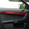 6Pcs Red Carbon Fiber Door Panel Cover Trim For Mitsubishi Lancer 2008-2015