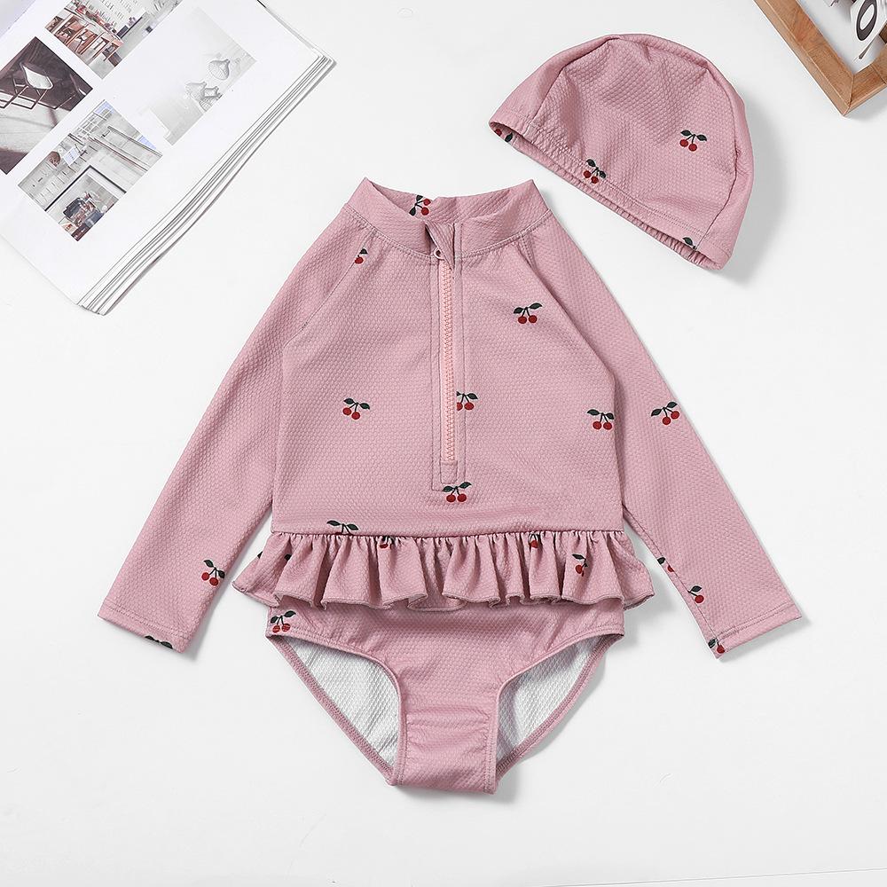 Flickornas Blommig Spetsig Baddräkt i Ett Del för Spädbarn och Småbarn