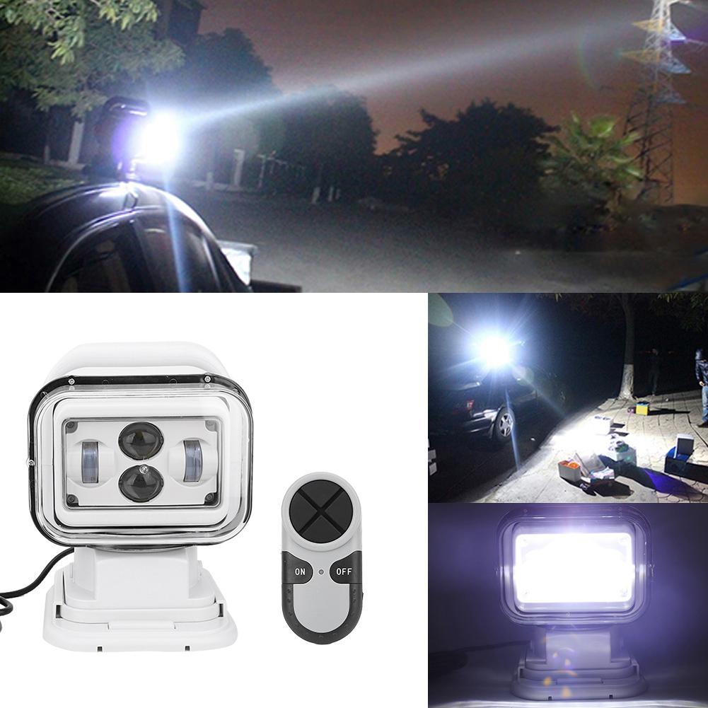 Waterproof 60W LED Light White Remote Control Searchlight Work Lamp for Car Yacht SUV