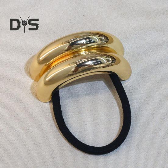 Haargummi aus konkaver Legierung im Vintage-Stil, geometrisches Design, Dekor aus Legierung, elastischer Haarring, Pferdeschwanzhalter, Haar-Accessoires für Frauen