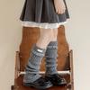Elastic Sweet Style Leg Sleeves Warm Calf Length Socks For Girls Ruffled Design Fashionable Winter Accessories