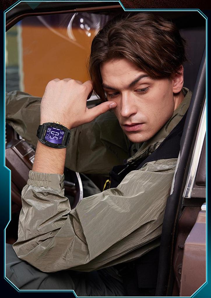 Sanda Men's Sports Watch - Luminous, 50M Waterproof, Electronic, Countdown Timer, Alarm, Calendar, Multifunction.