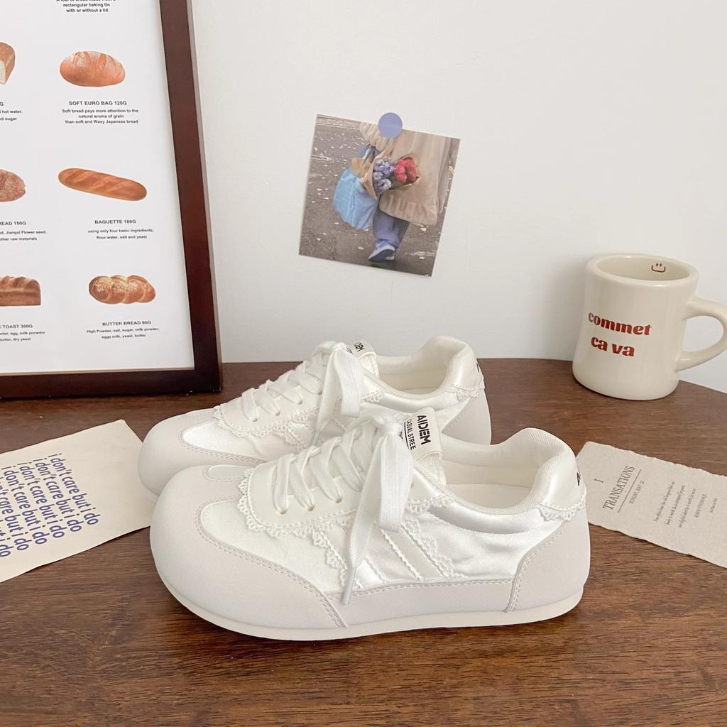 Summer Thin Breathable Moral Training Shoes Women's 2025 New Versatile Milk Fufu Little White Shoes Flat-soled Casual Shoes