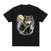 Sitting Wolf Literally Me Funny Meme T Shirt Men Casual Cotton Short Sleeve Oversized T-shirts Hip Hop Vintage Tee Shirt Unisex