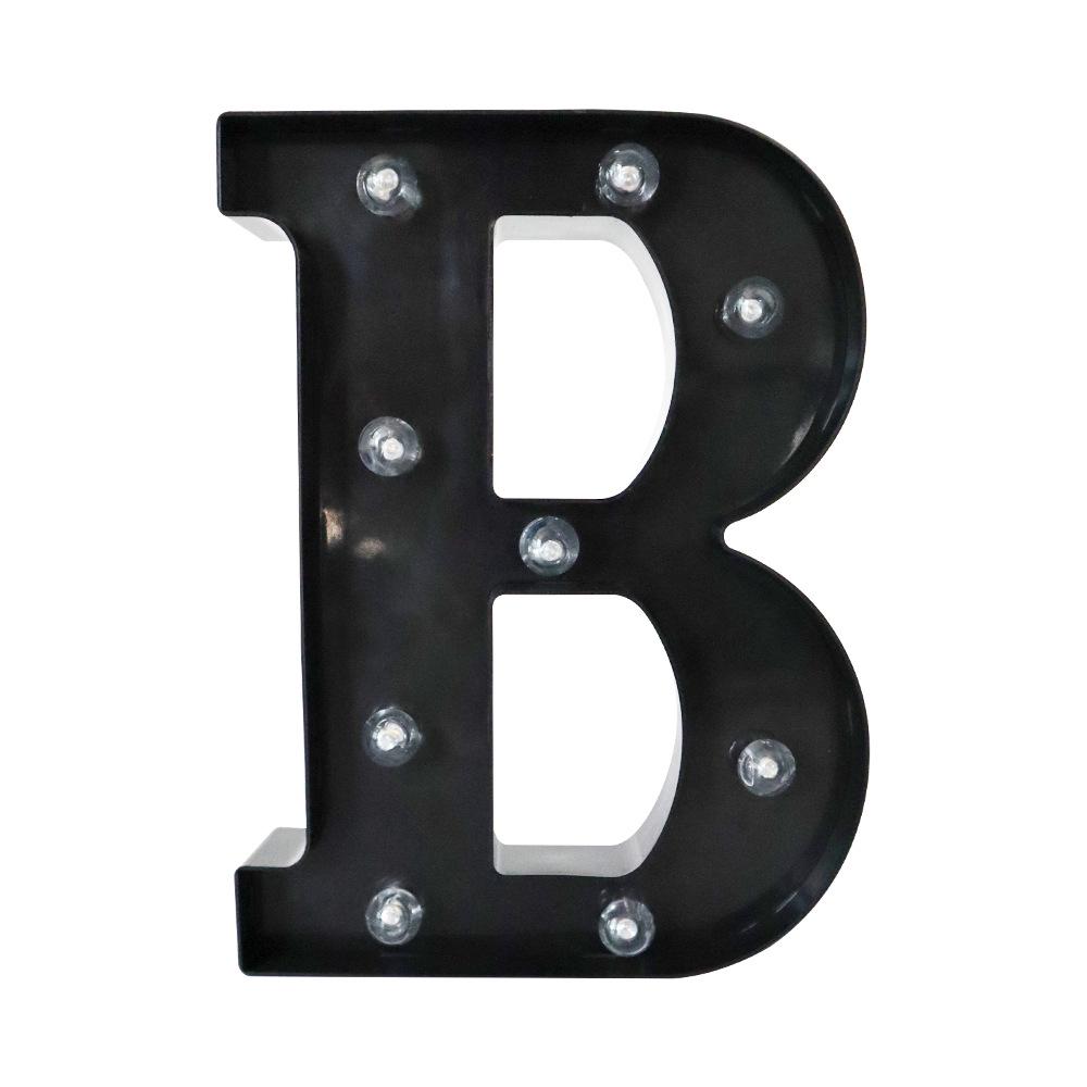Large LED Luminous Black Letter & Number Lights for Parties and Decor