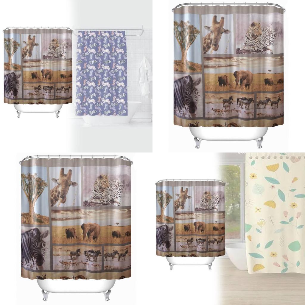 Peva Duschvorhang Tiermuster Wasserdicht Badezimmerteiler Für Heimdeko