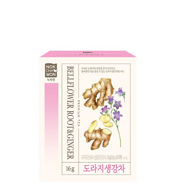 NOKCHAWON Bellflower Ginger Tea Sticks Korean Herbal Tea 20pcs 1 box