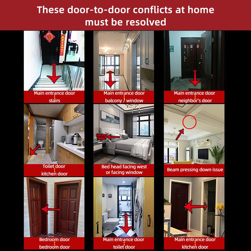 Genuine Copper Five Emperor Coins Feng Shui Hanging Ornament, Handmade Red String Door to Door Evil Protection Home Car
