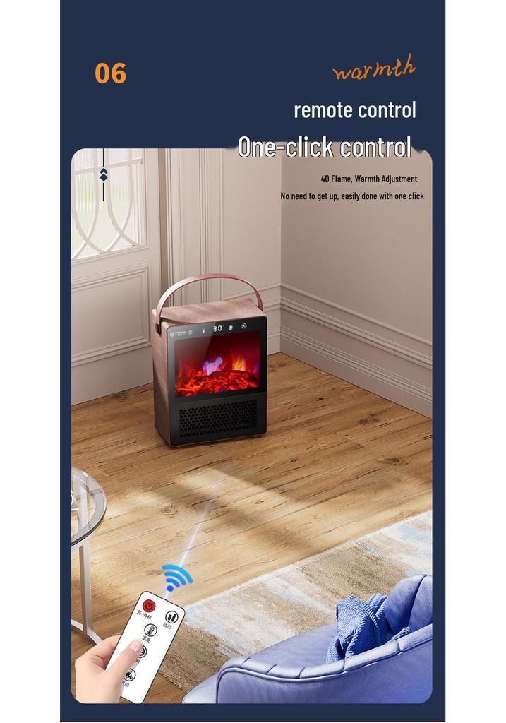 Personalized Energy-Saving Electric Fireplace Heater with Simulated Flame for Home or Office Use