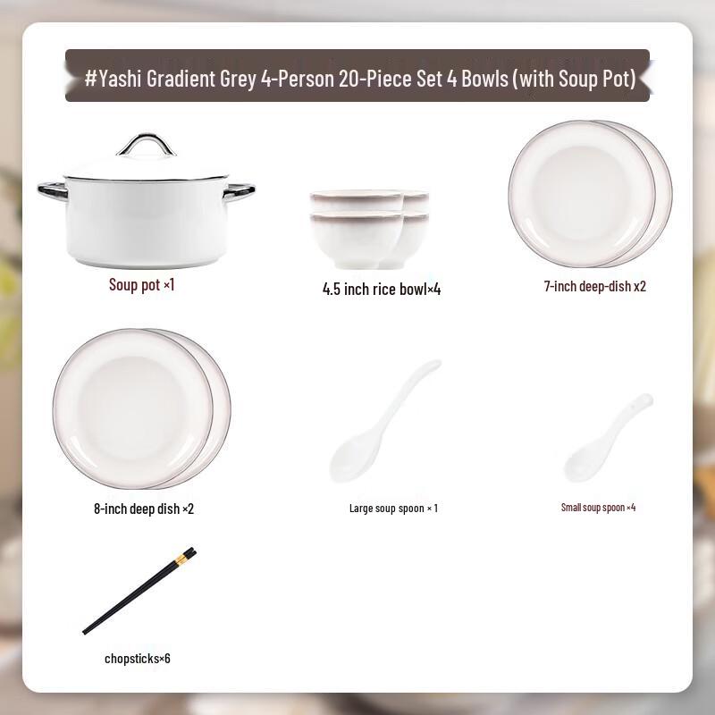 KANGMO 20-Piece Ceramic Dinnerware Set for 4