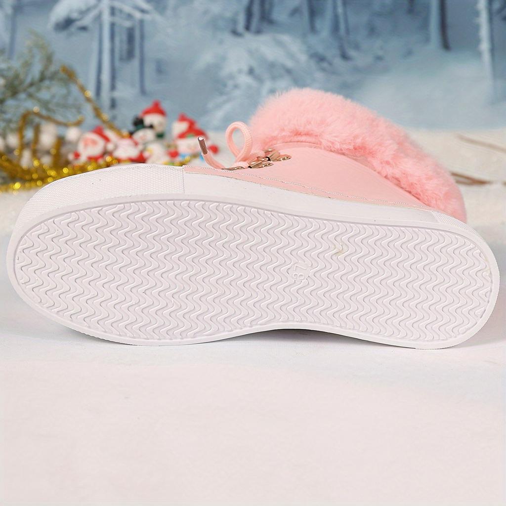 New Winter Short-top Long-furmed Leather Snow Boots for Women, Plus-size Fleece and Thickened Cotton Boots