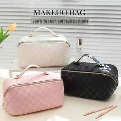 Large Checkerboard Cosmetic and Toiletry Travel Bag