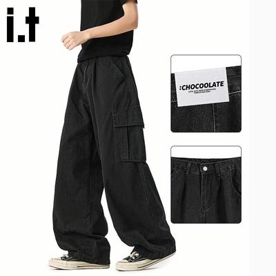 CHOCOOLATEit Herren Retro Locker Geschnittene Baumwoll-Cargo-Hose